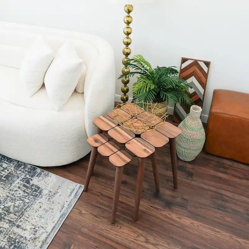 Mid-Century Satztische aus Walnuss – 3er-Set