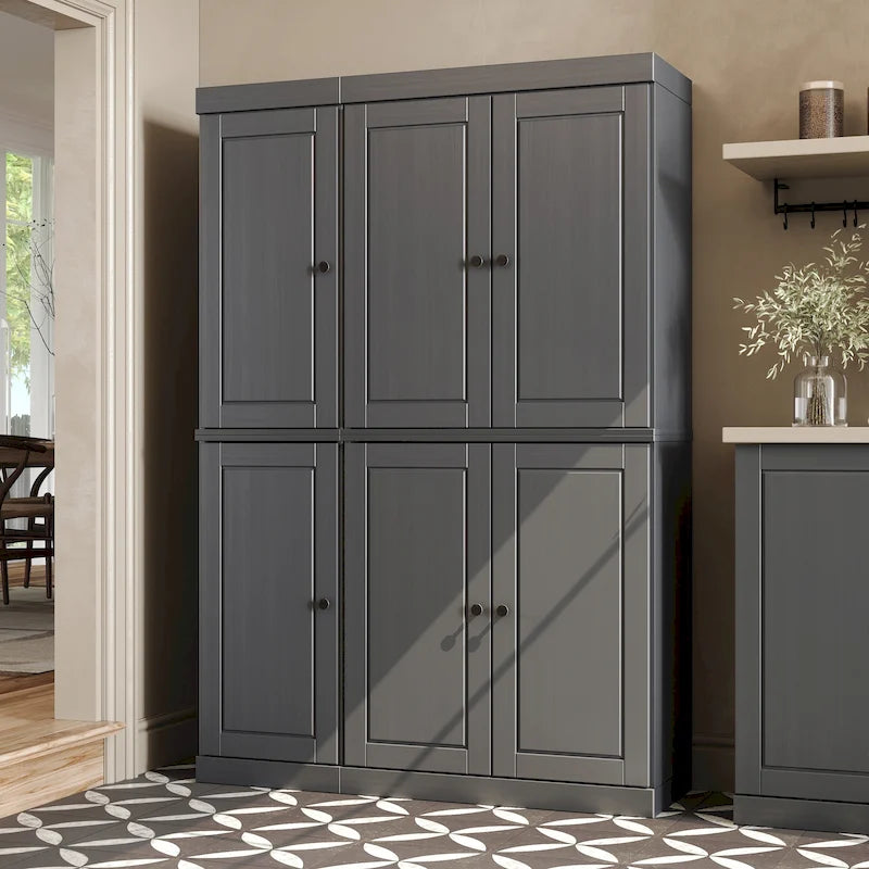 100 % Massivholz Küchenschrank 123 cm (48,5") mit Glas- oder Massivholztüren und verstellbaren Einlegeböden
