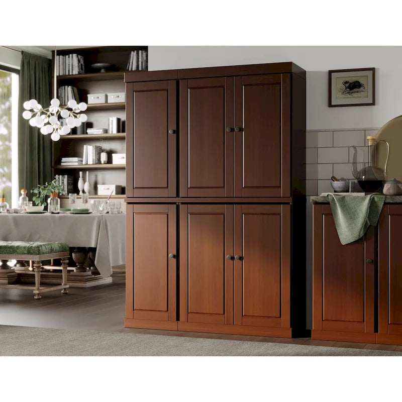 100 % Massivholz Küchenschrank 123 cm (48,5") mit Glas- oder Massivholztüren und verstellbaren Einlegeböden