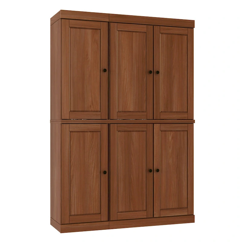 100 % Massivholz Küchenschrank 123 cm (48,5") mit Glas- oder Massivholztüren und verstellbaren Einlegeböden