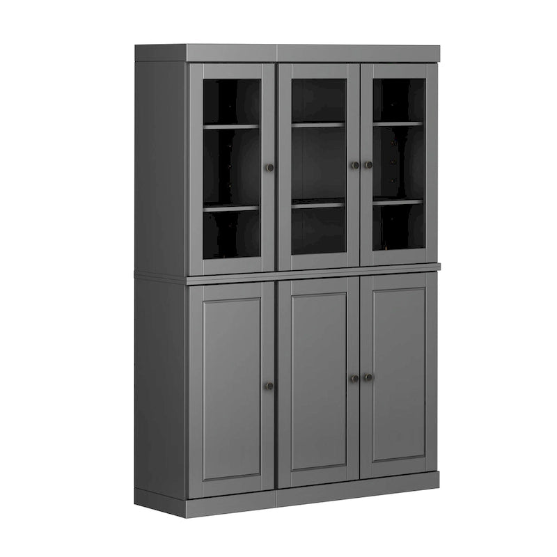 100 % Massivholz Küchenschrank 123 cm (48,5") mit Glas- oder Massivholztüren und verstellbaren Einlegeböden