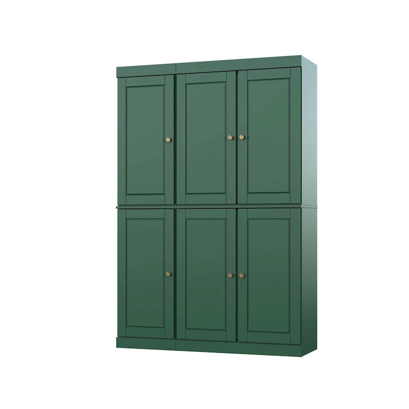 100 % Massivholz Küchenschrank 123 cm (48,5") mit Glas- oder Massivholztüren und verstellbaren Einlegeböden