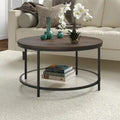 32" breiter runder Couchtisch mit MDF-Platte und Glasablage