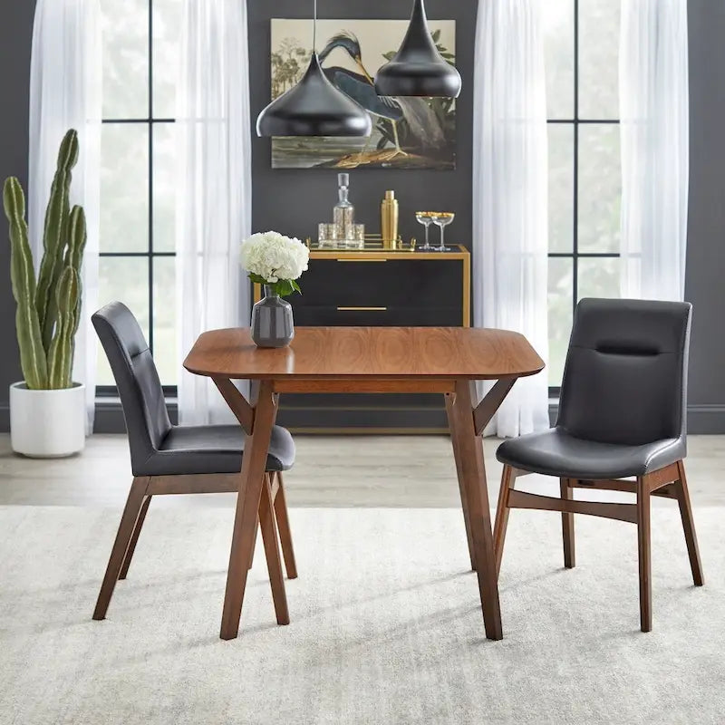 Mid-Century Modern Essgruppe mit Kunstleder-Stühlen
