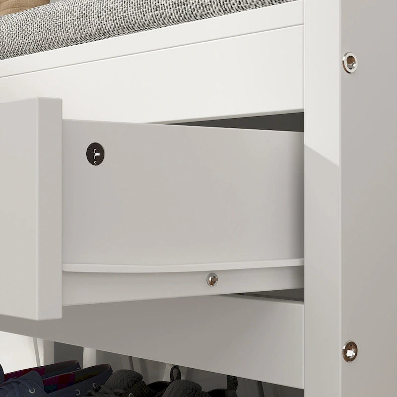 34,3" breiter Garderobenschrank mit Sitzbank und Schuhaufbewahrung