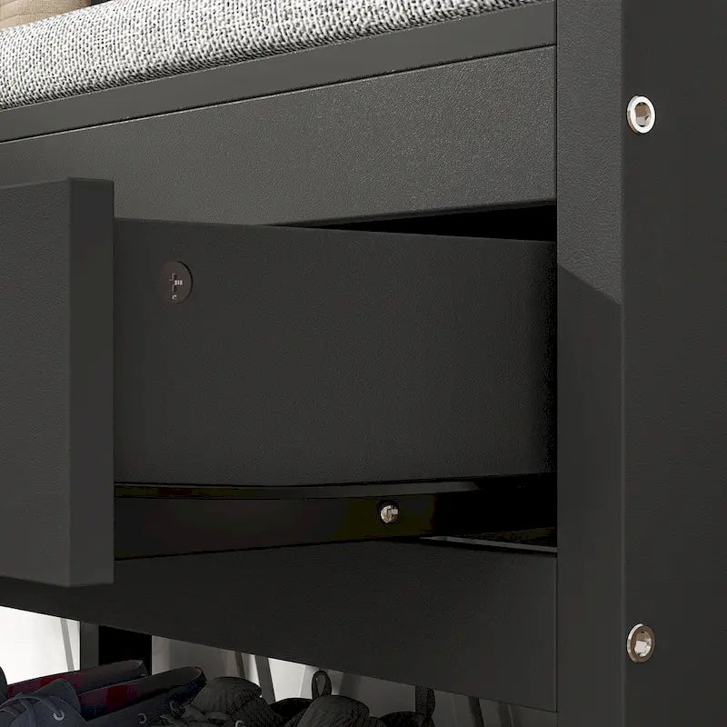 34,3" breiter Garderobenschrank mit Sitzbank und Schuhaufbewahrung