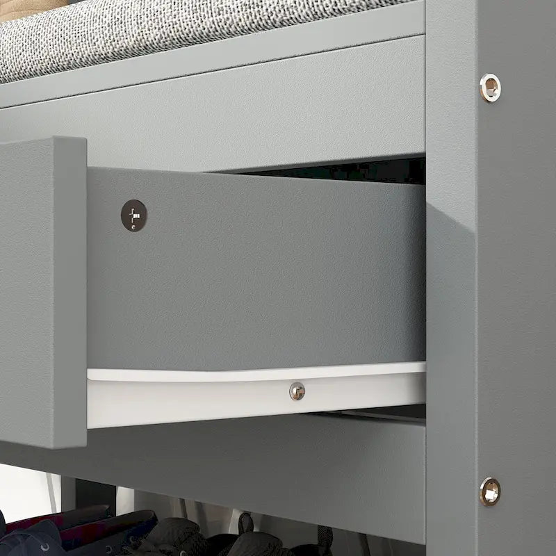 34,3" breiter Garderobenschrank mit Sitzbank und Schuhaufbewahrung