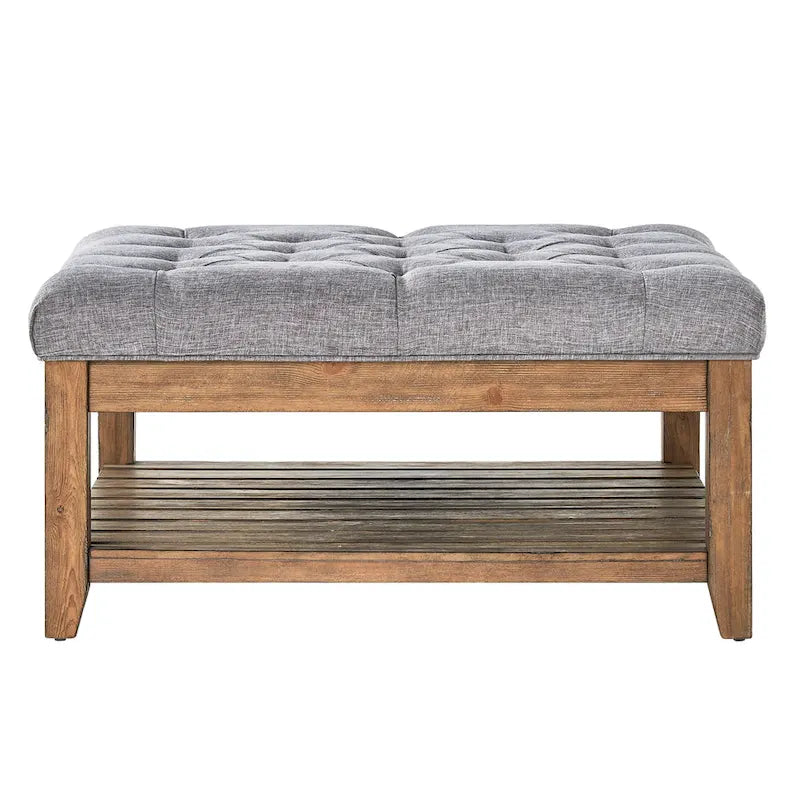 Kiefern-Ottoman-Couchtisch