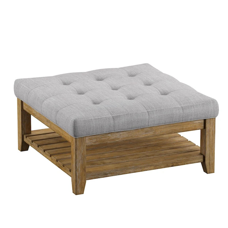 Kiefern-Ottoman-Couchtisch