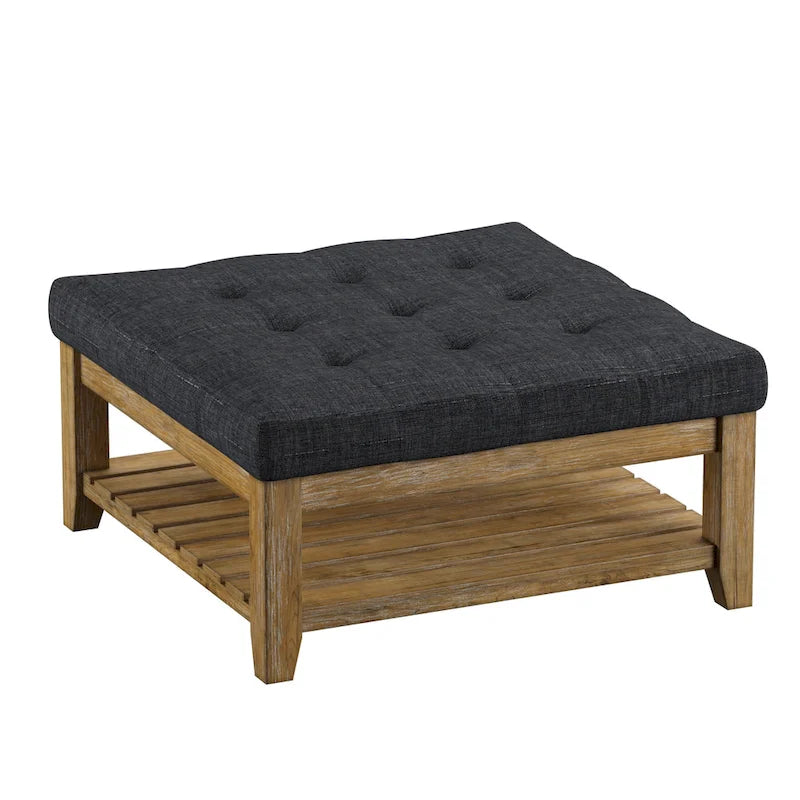 Kiefern-Ottoman-Couchtisch