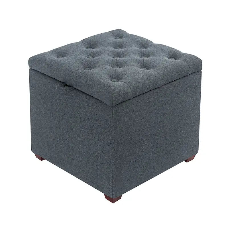 Quadratischer Stoffhocker mit Tablett