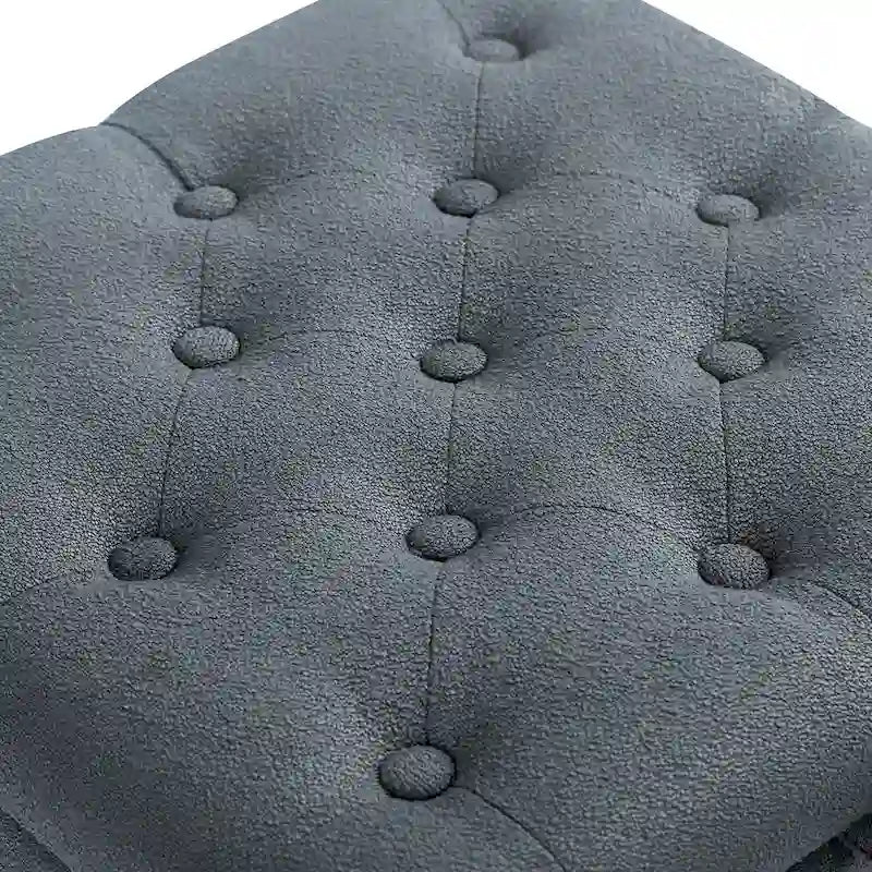 Quadratischer Stoffhocker mit Tablett