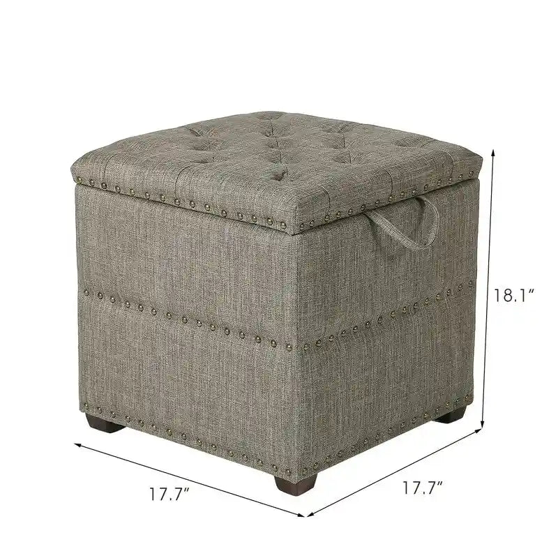 Quadratischer Stoffhocker mit Tablett