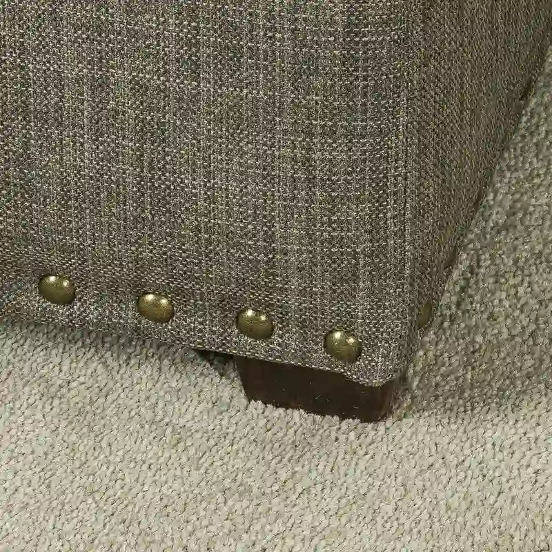 Quadratischer Stoffhocker mit Tablett