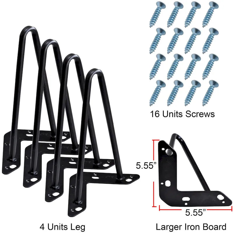4er-Set Hairpin-Tischbeine aus Metall, Möbelfüße
