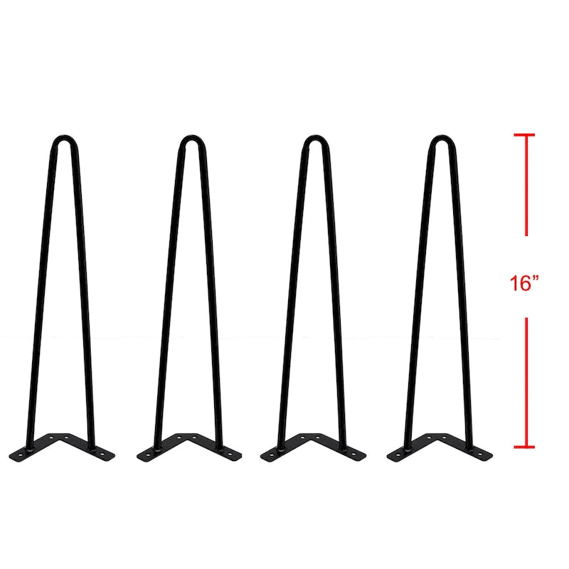 4er-Set Hairpin-Tischbeine aus Metall, Möbelfüße