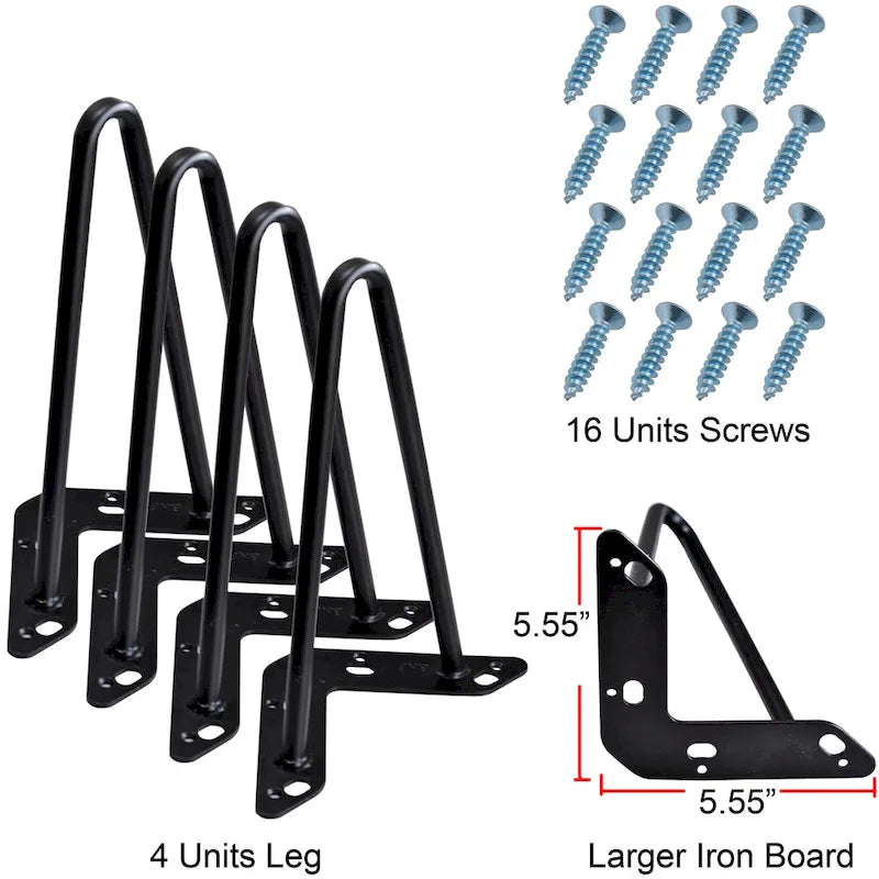 4er-Set Hairpin-Tischbeine aus Metall, Möbelfüße