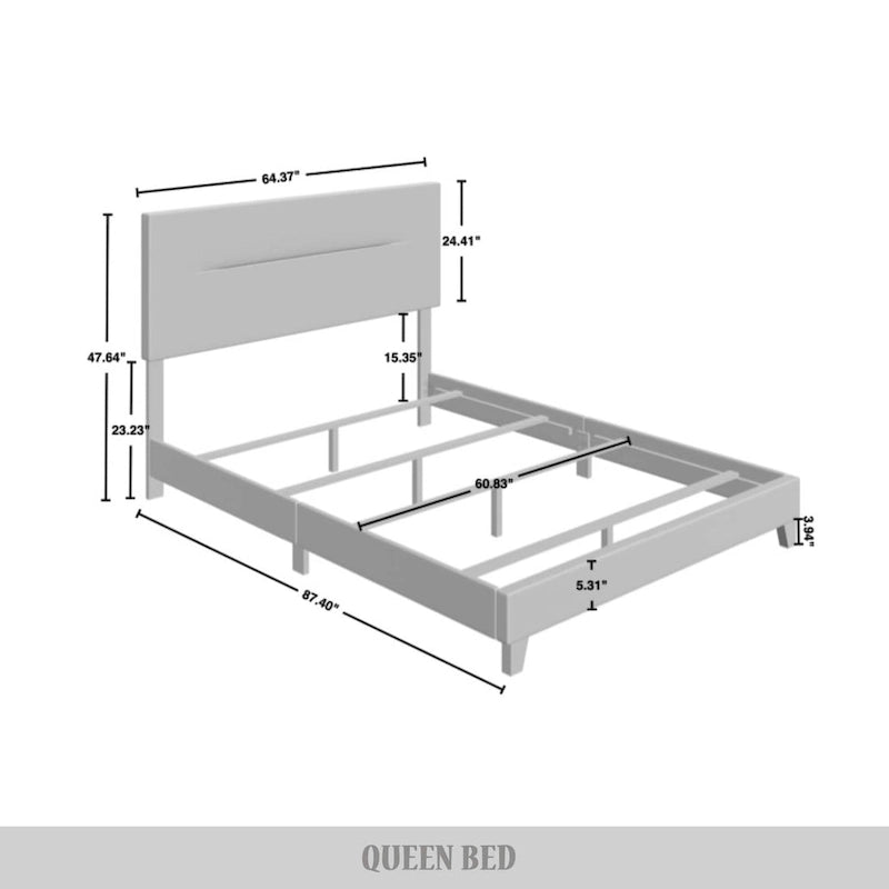 Schlichtes und sauberes gepolstertes Leinenbett