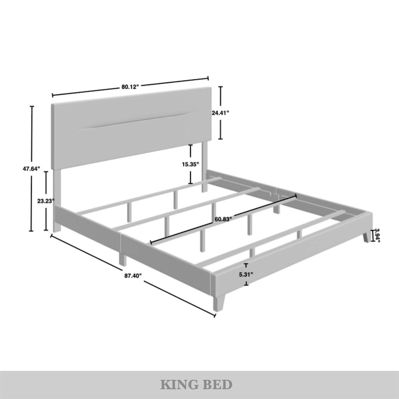 Schlichtes und sauberes gepolstertes Leinenbett