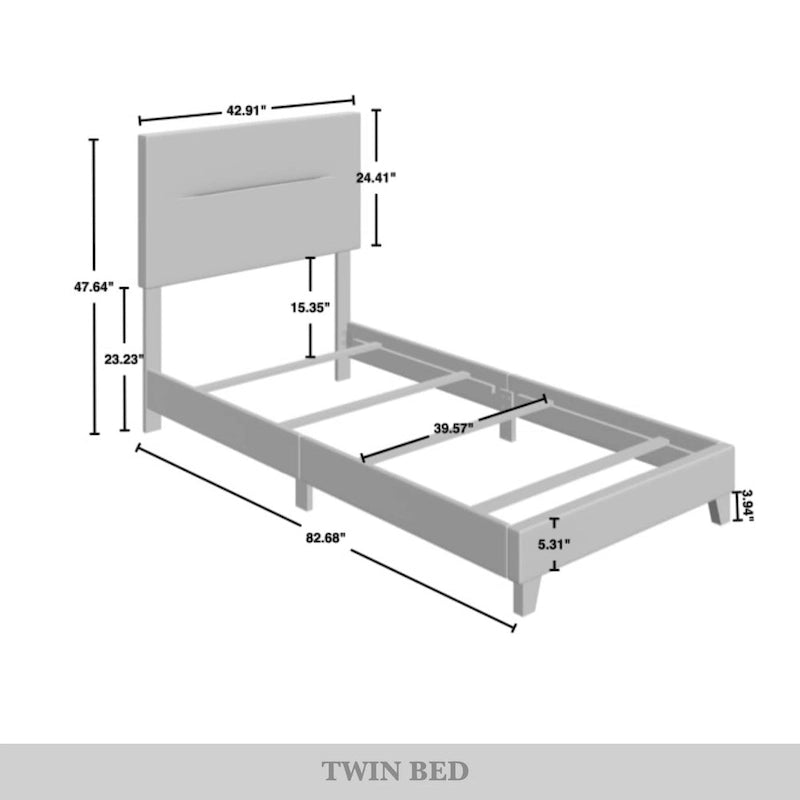 Schlichtes und sauberes gepolstertes Leinenbett