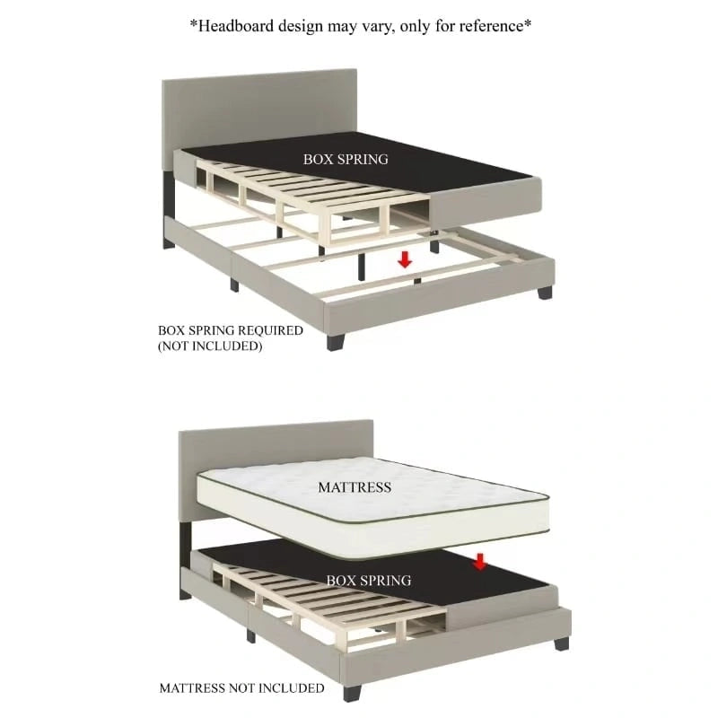 Schlichtes und sauberes gepolstertes Leinenbett