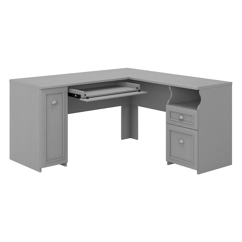 60W Eckschreibtisch mit Schubladen und Schrank