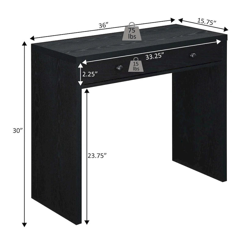 1-Schubladen-Schreibtisch und Flur-Eingangstisch, 91 cm