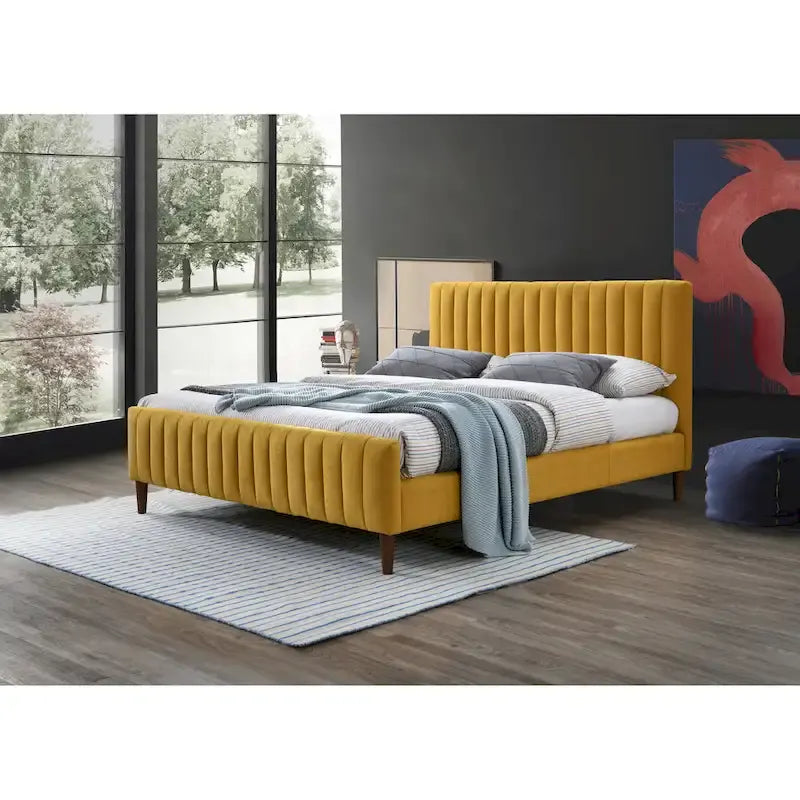 Gepolstertes Queen-Size-Plattformbett
