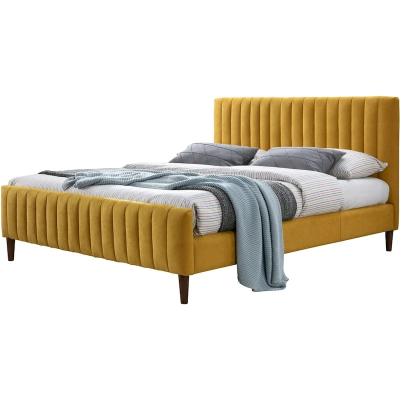 Gepolstertes Queen-Size-Plattformbett