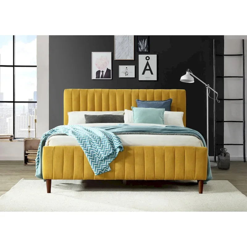 Gepolstertes Queen-Size-Plattformbett
