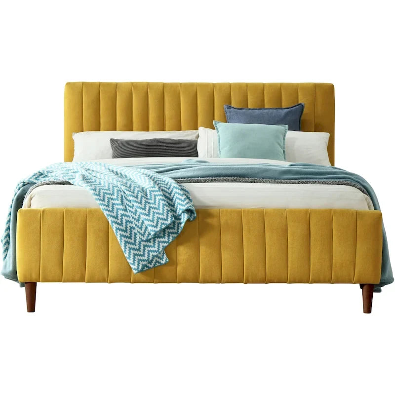 Gepolstertes Queen-Size-Plattformbett