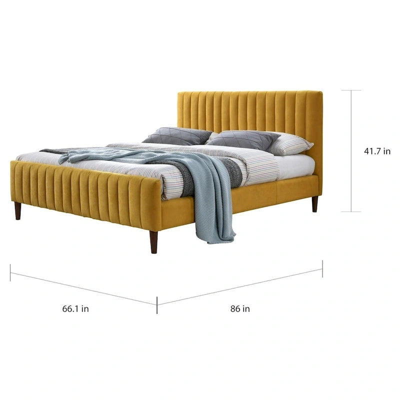 Gepolstertes Queen-Size-Plattformbett