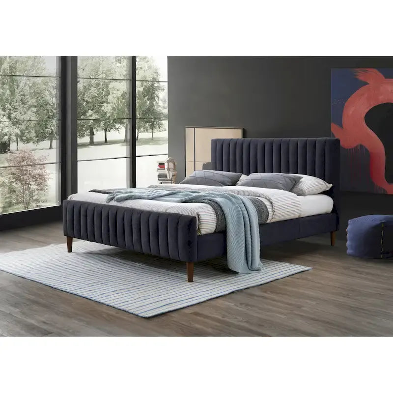Gepolstertes Queen-Size-Plattformbett