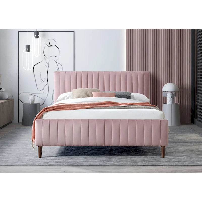 Gepolstertes Queen-Size-Plattformbett