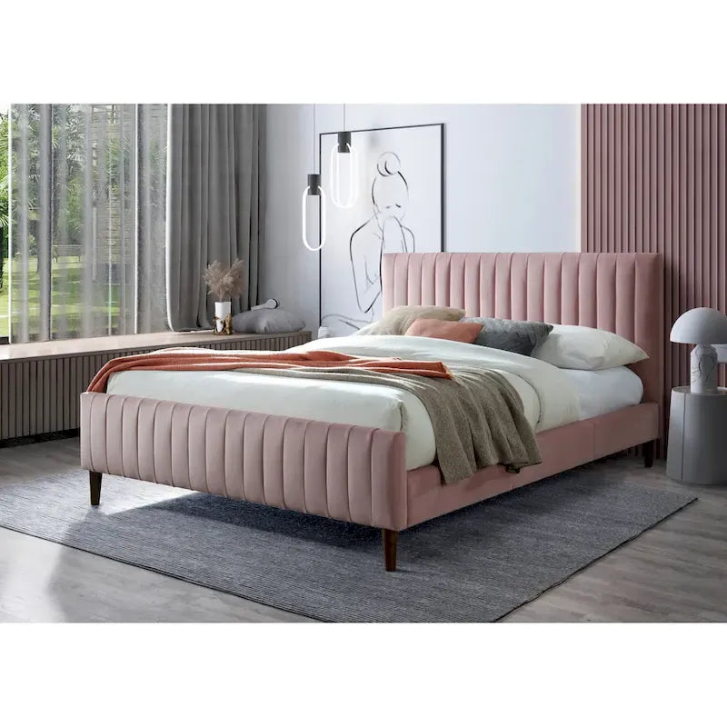 Gepolstertes Queen-Size-Plattformbett