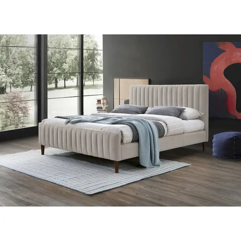 Gepolstertes Queen-Size-Plattformbett