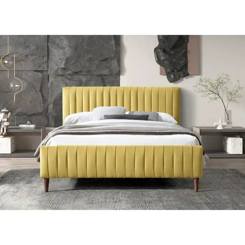 Gepolstertes Queen-Size-Plattformbett