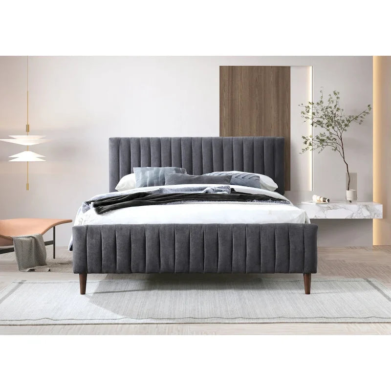 Gepolstertes Queen-Size-Plattformbett