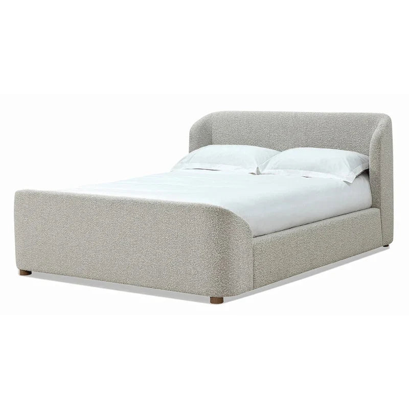 Polsterbett mit Plattform in Cotton Ball Bouclé