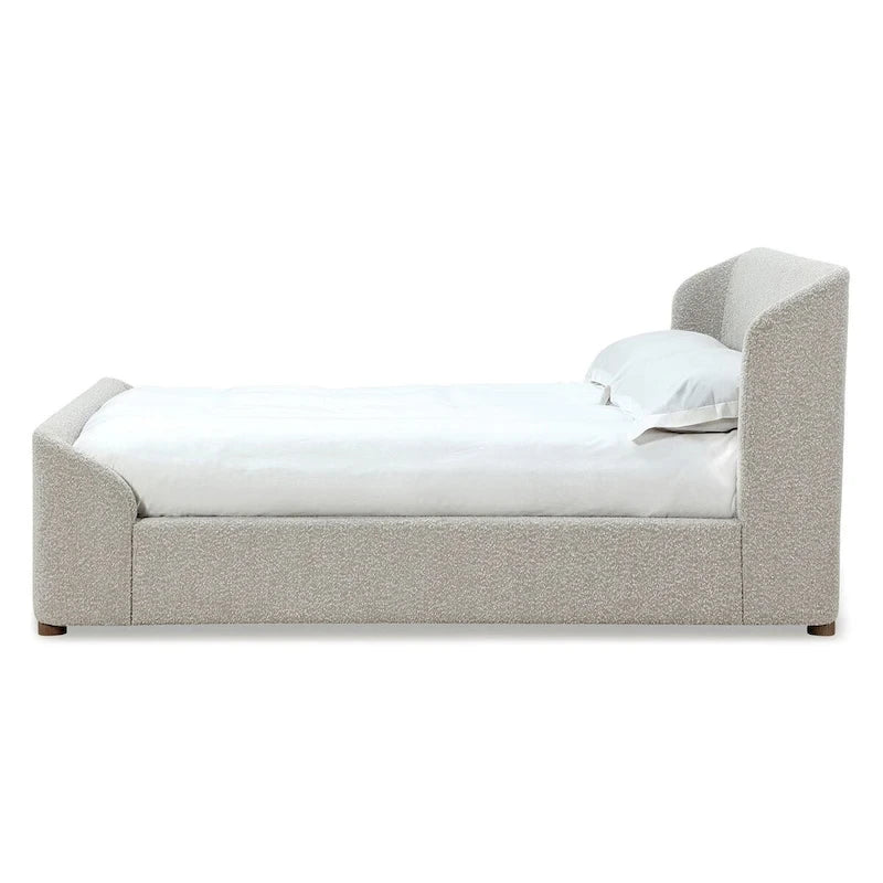 Polsterbett mit Plattform in Cotton Ball Bouclé
