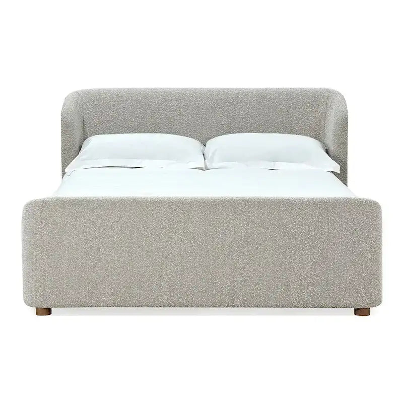 Polsterbett mit Plattform in Cotton Ball Bouclé