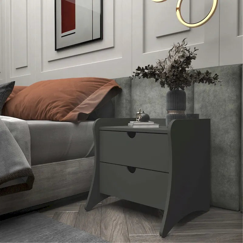 Nachttisch mit 2 Schubladen im Mid-Century Modern-Stil