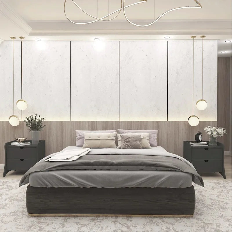 Nachttisch mit 2 Schubladen im Mid-Century Modern-Stil