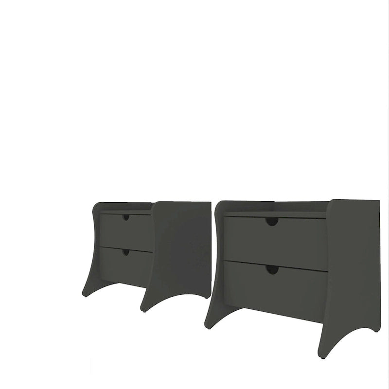 Nachttisch mit 2 Schubladen im Mid-Century Modern-Stil