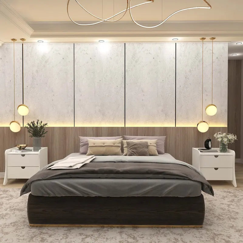 Nachttisch mit 2 Schubladen im Mid-Century Modern-Stil