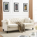 Chesterfield 3-Sitzer Polstersofa mit Zierheftung, Rollarmlehnen und Nagelbesatz