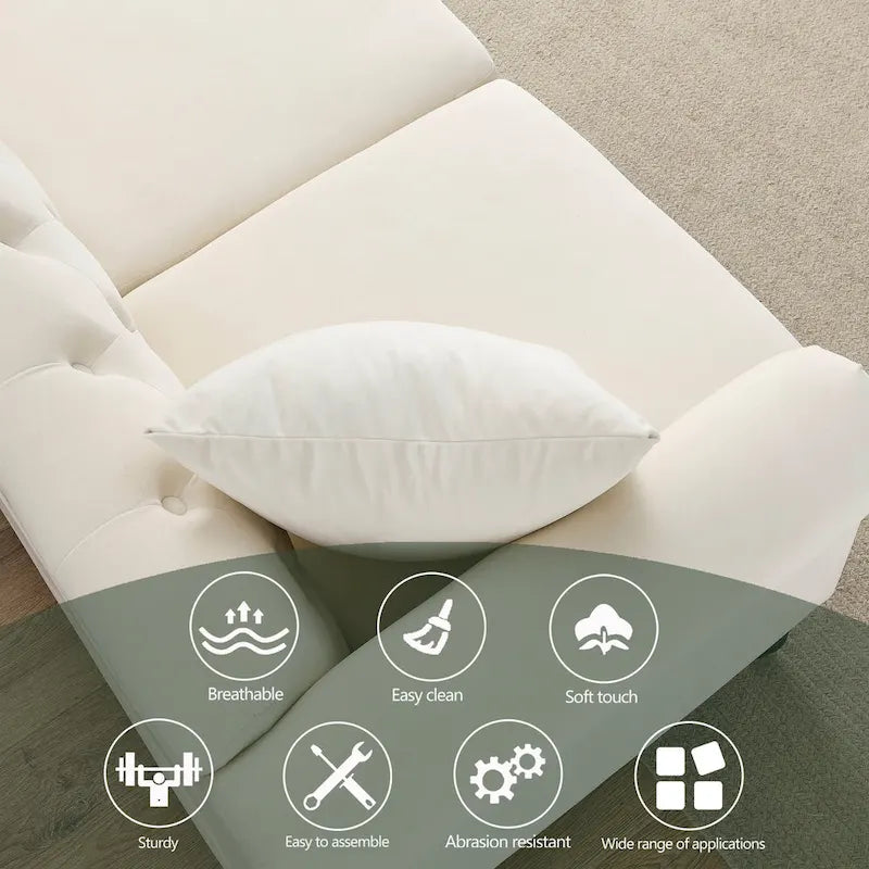 Chesterfield 3-Sitzer Polstersofa mit Zierheftung, Rollarmlehnen und Nagelbesatz