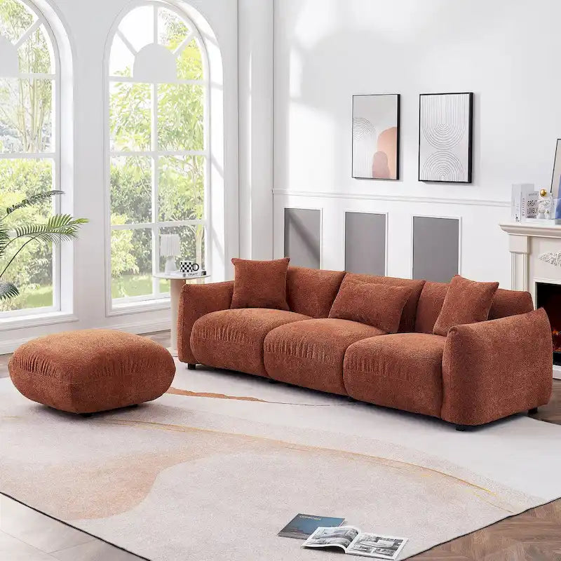 Polster-Ecksofa mit Ottomane