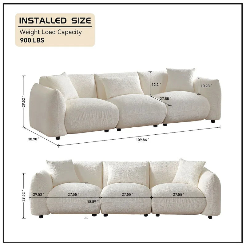 Polster-Ecksofa mit Ottomane