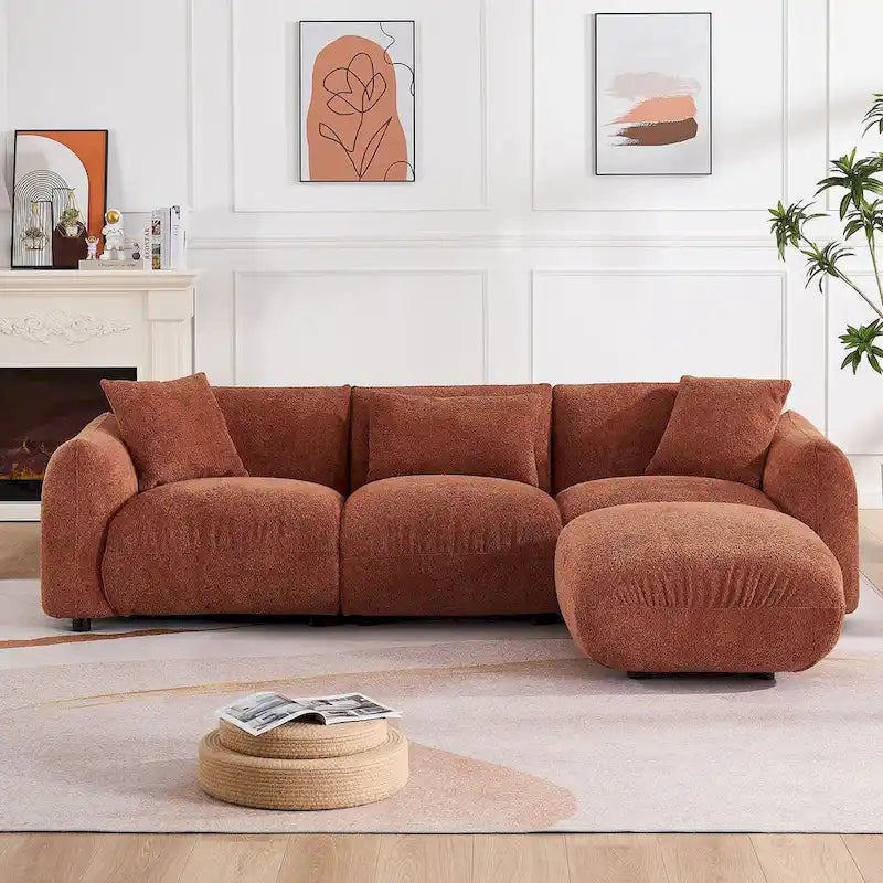 Polster-Ecksofa mit Ottomane